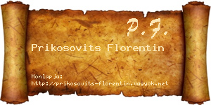 Prikosovits Florentin névjegykártya